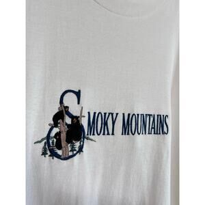 Vintage Smoky Mountains Embroidered T-Shirt Size XL Outdoors Hiking Nature Tee